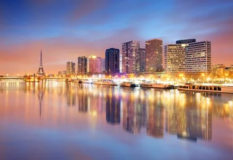 Paris skyline with Eiffel tower in background Stock Photos
