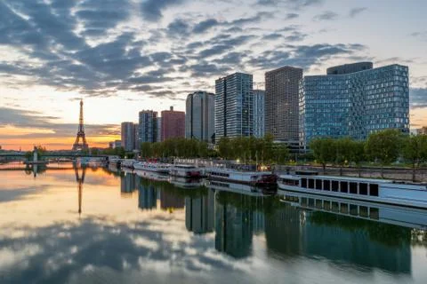Paris skyline with Eiffel tower in background at Paris, France. Stock Photos