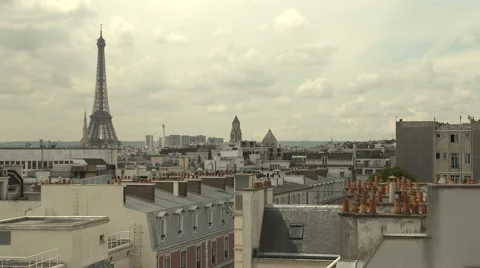 Paris skyline with Eiffel Tower Stock Footage 40264785