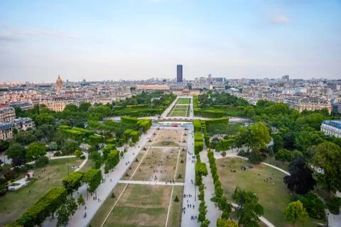 Paris skyline from Eiffel tower Stock Photos