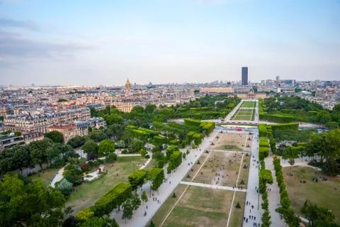 Paris skyline from Eiffel tower Stock Photos