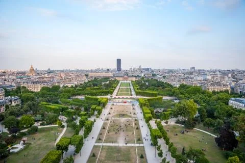 Paris skyline from Eiffel tower Stock Photos