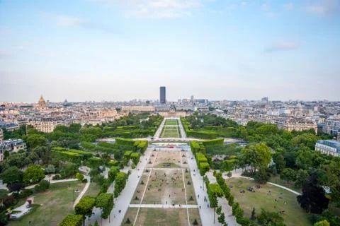 Paris skyline from Eiffel tower Stock Photos