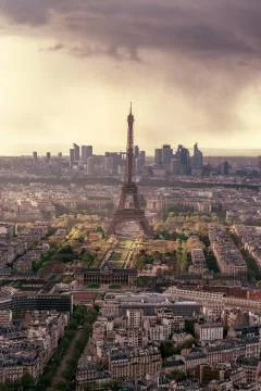 Paris Skyline With Eiffel Tower Stock Photos