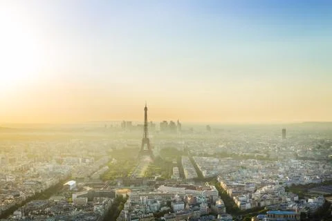 Paris Skyline with Eiffel Tower Stock Photos