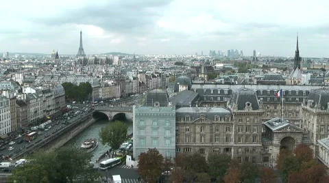 Paris Skyline Stock Footage
