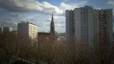 Paris Skyline Stock Footage 91185480