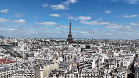 Paris Skyline. Highrise Eiffel Tower. Downtown Cityscape. Beautiful Skyline. Stock Footage 325479452