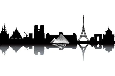 Paris skyline Stock Illustration