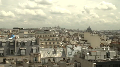 Paris skyline Left to Right Pan Stock Footage 40262988