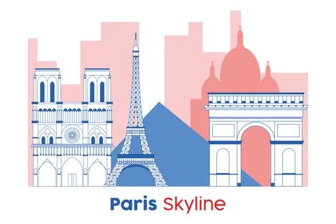 Paris skyline Modern cityscape Vector Stock Illustration