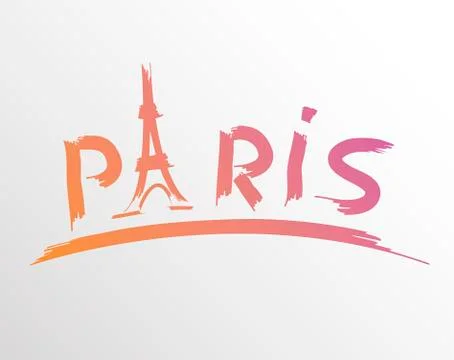 Paris skyline modern typography Stock Illustration