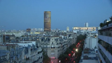 Paris Skyline at night Stock Footage 94874463