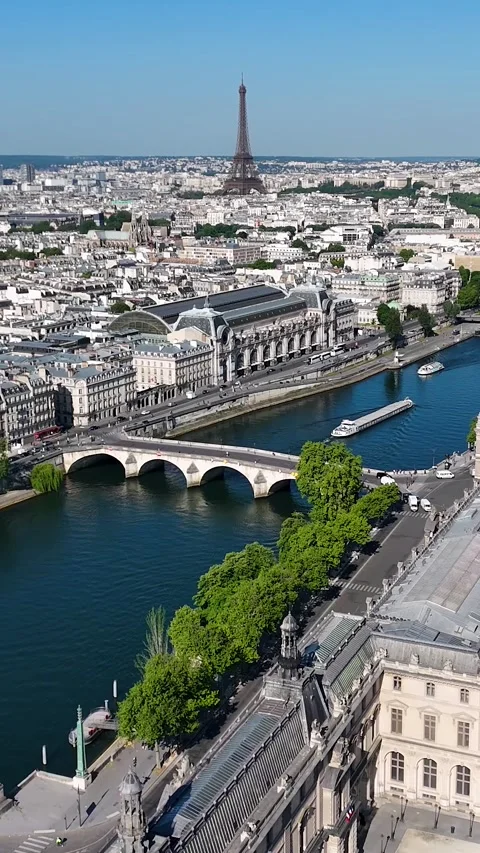 Paris Skyline At Paris Ile De France In France. Stock Footage 318497853