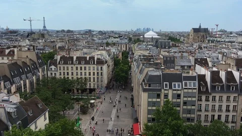Paris Skyline Rooftops Stock Footage 90743952