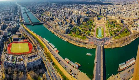 Paris skyline seen from the Eiffel Tower Foto stock