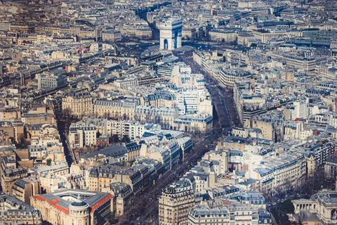 Paris skyline seen from the Eiffel Tower Foto stock