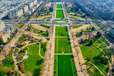 Paris skyline seen from the Eiffel Tower Stock Photos