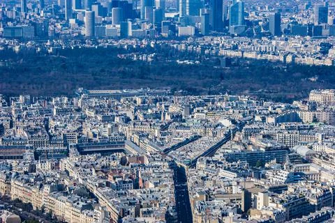 Paris skyline seen from the Eiffel Tower Stock Photos