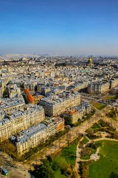 Paris skyline seen from the Eiffel Tower Stock Photos