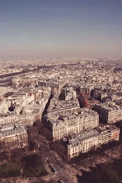Paris skyline seen from the Eiffel Tower Stock Photos