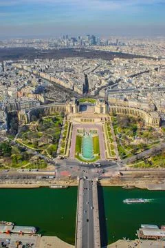 Paris skyline seen from the Eiffel Tower Stock Photos