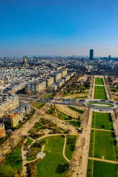 Paris skyline seen from the Eiffel Tower Stock Photos