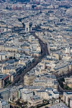 Paris skyline seen from the Eiffel Tower Stock Photos