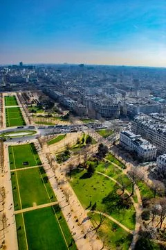 Paris skyline seen from the Eiffel Tower Stock Photos
