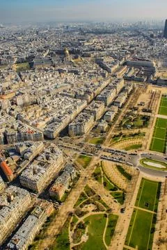 Paris skyline seen from the Eiffel Tower Stock Photos