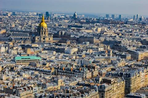 Paris skyline seen from the Eiffel Tower Stock Photos