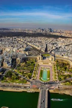 Paris skyline seen from the Eiffel Tower Stock Photos