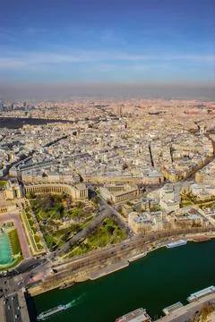 Paris skyline seen from the Eiffel Tower 스톡 사진