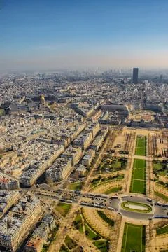 Paris skyline seen from the Eiffel Tower Stock Photos