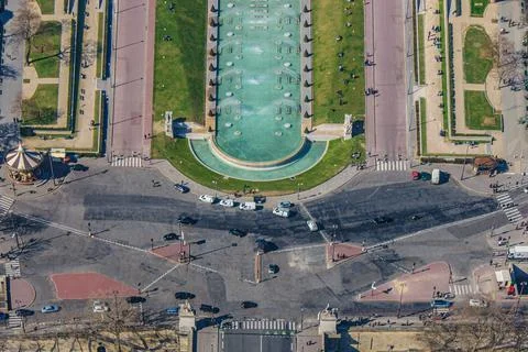 Paris skyline seen from the Eiffel Tower Stock Photos
