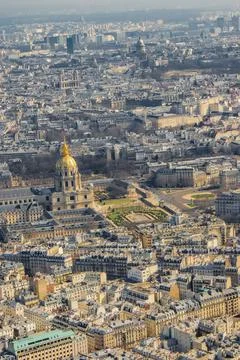 Paris skyline seen from the Eiffel Tower 库存照片