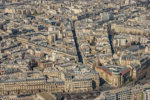 Paris skyline seen from the Eiffel Tower Stock Photos