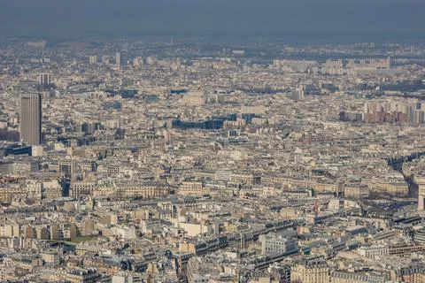 Paris skyline seen from the Eiffel Tower 库存照片