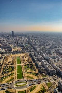 Paris skyline seen from the Eiffel Tower Foto stock