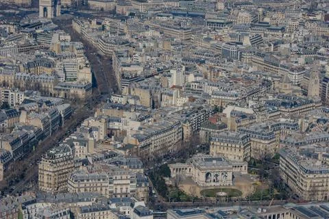 Paris skyline seen from the Eiffel Tower Stock Photos