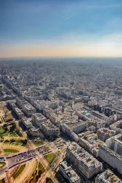 Paris skyline seen from the Eiffel Tower Stock Photos