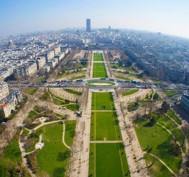 Paris skyline seen from the Eiffel Tower Paris skyline seen from the Eiffel T Stock Photos