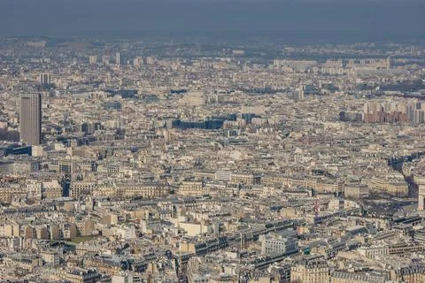 Paris skyline seen from the Eiffel Tower Paris skyline seen from the Eiffe... Stock Photos