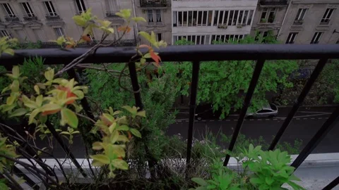 Paris skyline seen from an open window aerial day to night timelapse at the Stock Footage 76588443