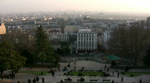 Paris skyline at sunset. Stock Footage 419649