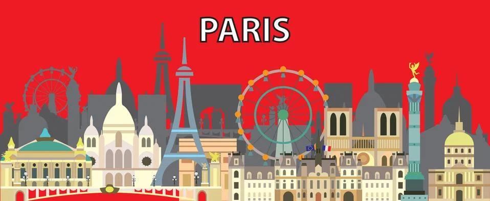 Paris skyline vector, part  12 스톡 일러스트