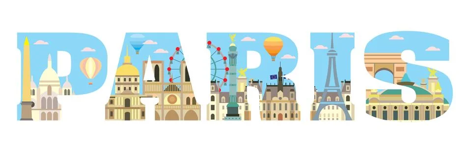 Paris skyline vector, part  15 Stock Illustration