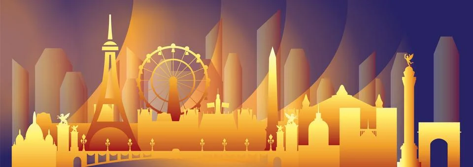 Paris skyline vector, part  19 Stock Illustration