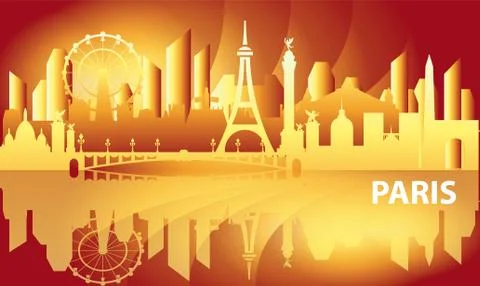 Paris skyline vector, part  20 Stock Illustration