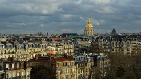 Paris skyline view from Eiffel Tower Stock Photos